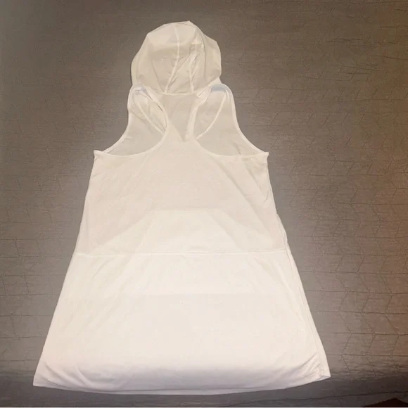 Nike Swim Women's Hooded Dress Cover-Up White Medium Pool Lightweight - Picture 2 of 3